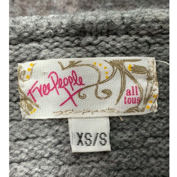 New nwot Free People quarter zip bolero gray top Shrug sweater pullover collar s - Picture 5 of 7